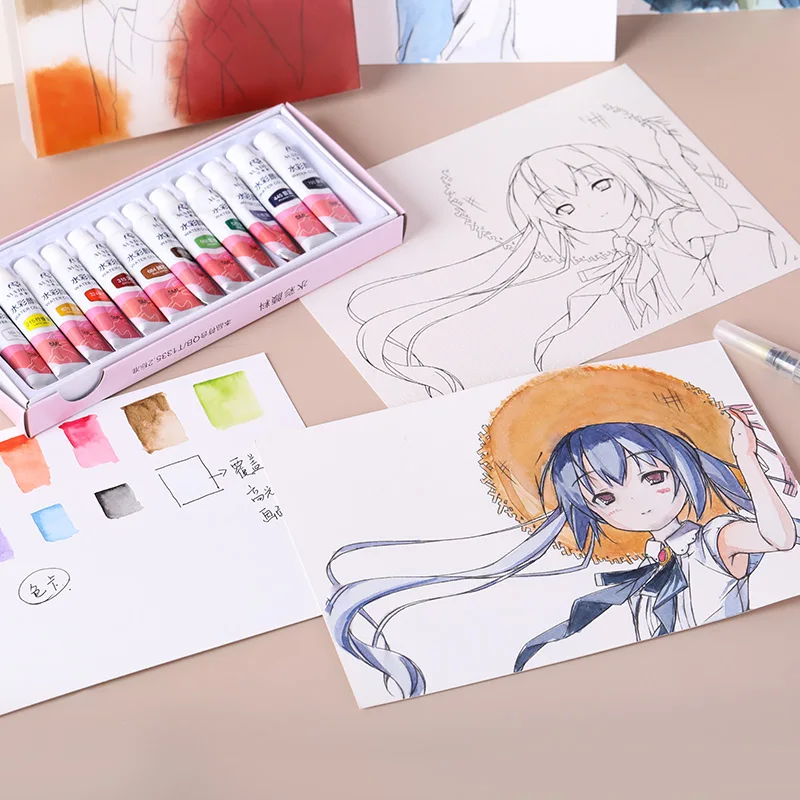 Madisi Art 12colors 5ml Watercolor Copying Set For Kids