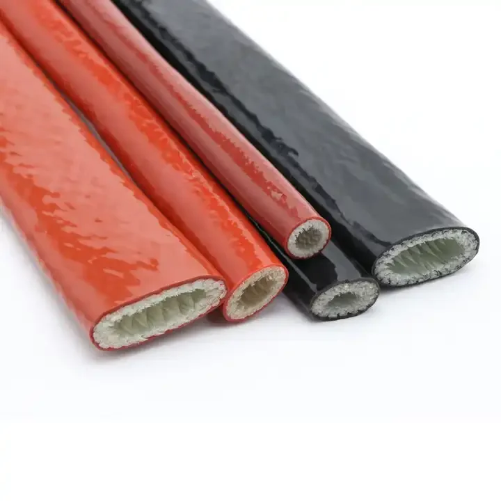 Top Quality 30-55mm Heat Resistant Silicone Coated Fiberglass Tube High Temperature Resistance Hose Fire Proof Sleeve