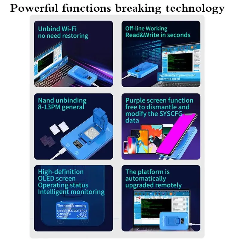 JCID P13 BGA110 programmer for 7 8 8P X XS 11 12 13Pro NAND Flash for BGA110 Nand data modification and writing