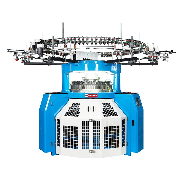 WELLKNIT QD4R 3.2F/inch High Production Capacity South America Hot Sale Interlock T-shirts  Double Circular Knitting Machine