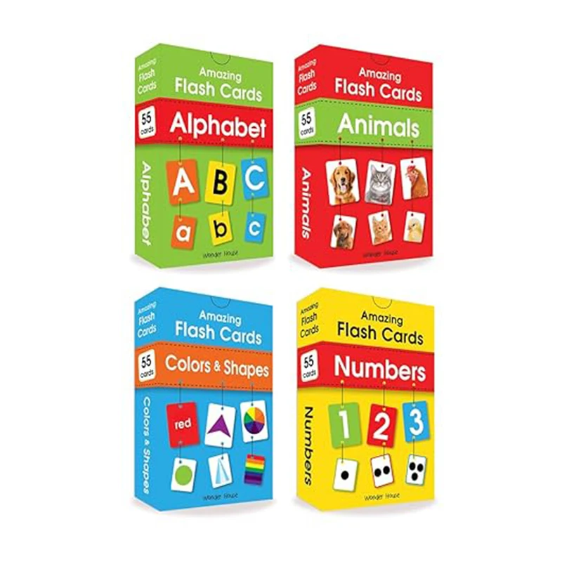 Custom Amazing Flash Cards Set Alphabet Number Animals Colors And Shapes Cognitive Cards Printing
