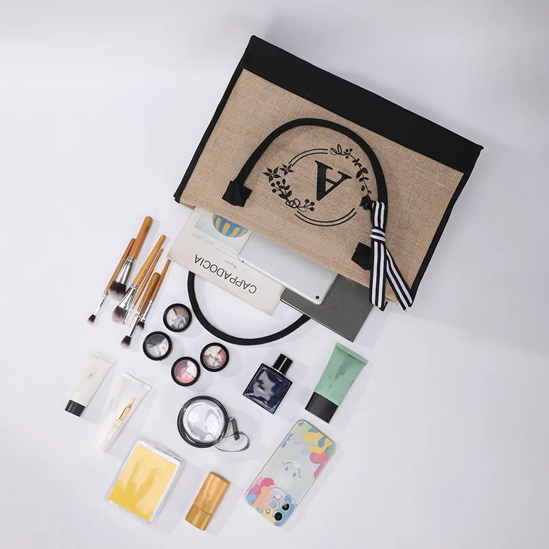 Eco Friendly Reusable Designer Canvas Cotton Gift Shopping Tote Bag With Letter Logo Bags Aet