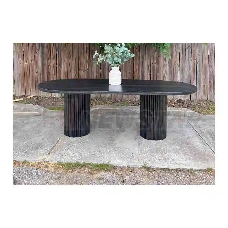 Newstar  Black Marble Dining Table Modern Six Seater Wooden Dining Set for Contemporary Interiors