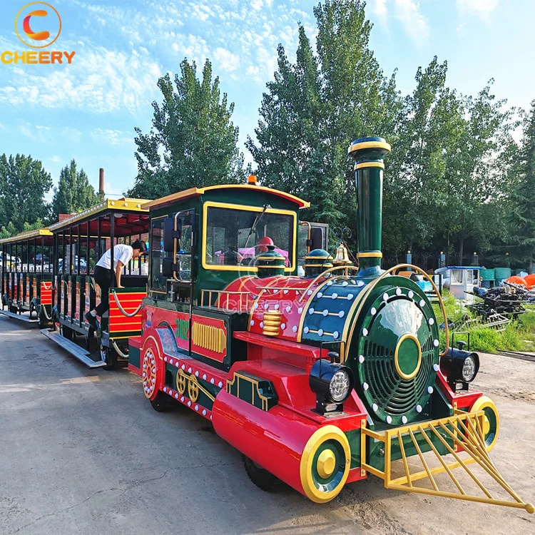 58 seats outdoor road tourist sightseeing trackless train theme park trains for sale