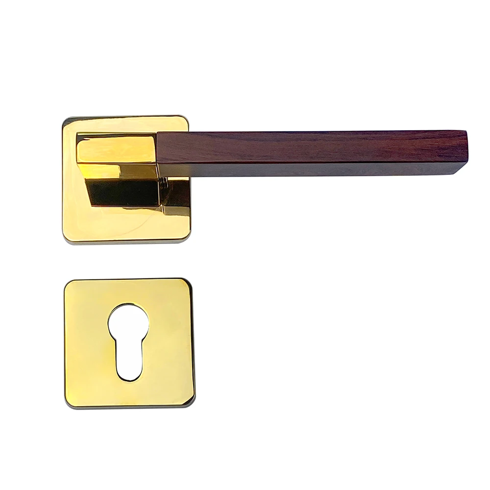 Newest Fashion mortise door knobs entry passage privacy dummy Modern Wood Grain Security Lever Metal Zinc Door lock Handle
