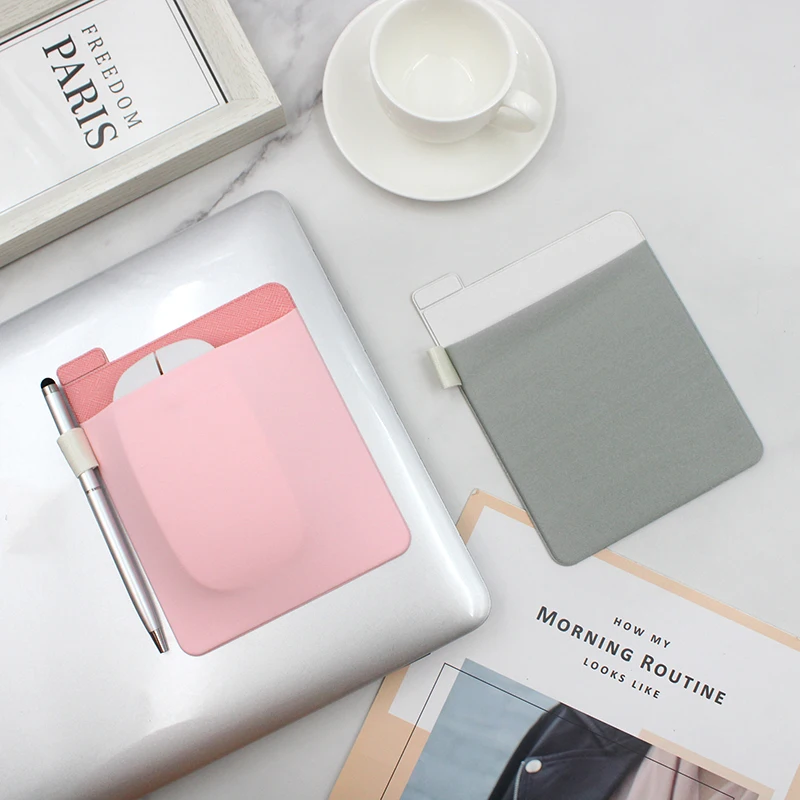 Quick-Shipping Universal Stick-On Mouse Pouch, Adhesive Tablet Computer Wireless Mouse Holder