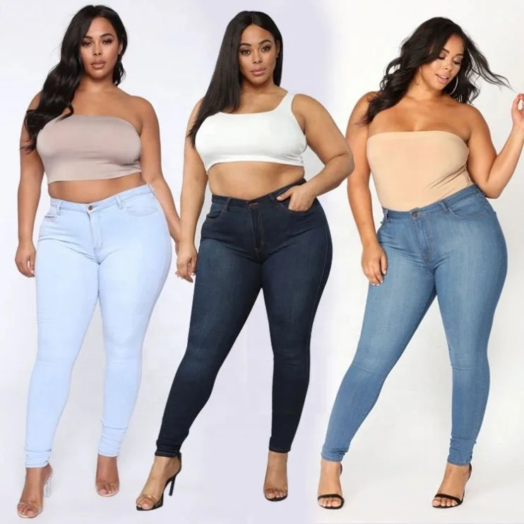 
High Waist Plus Size Stretch Jeans Pants For Women Skinny Denim Jeans Mujer 