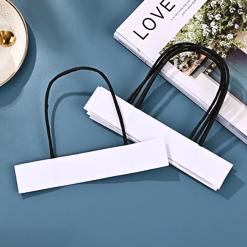 Environmentally friendly paper gift bag twisted wire handle recycling bag rope