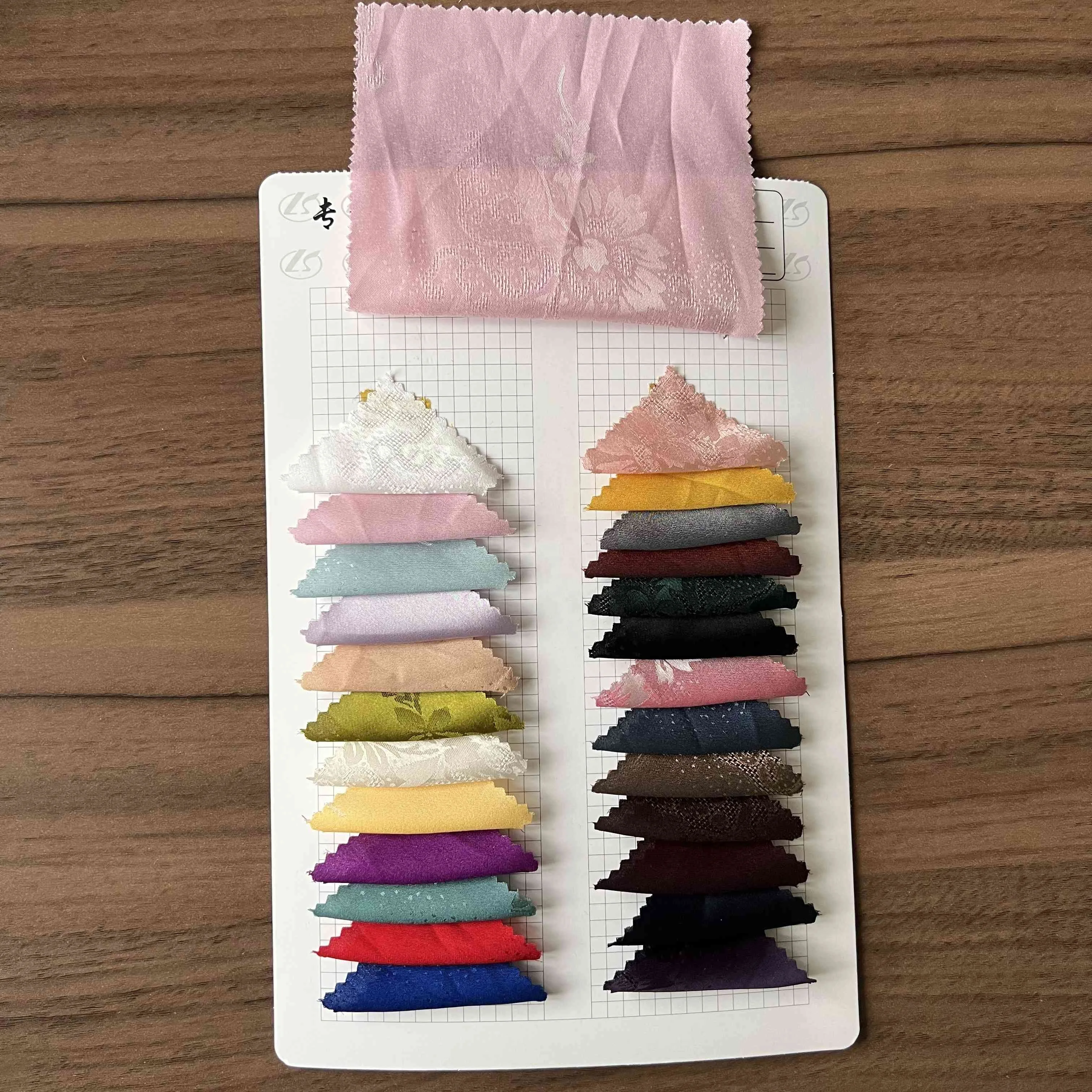 Hot sale breathable soft beautiful dress fashion 100% polyester silk satin chiffon jacquard fabrics for clothing