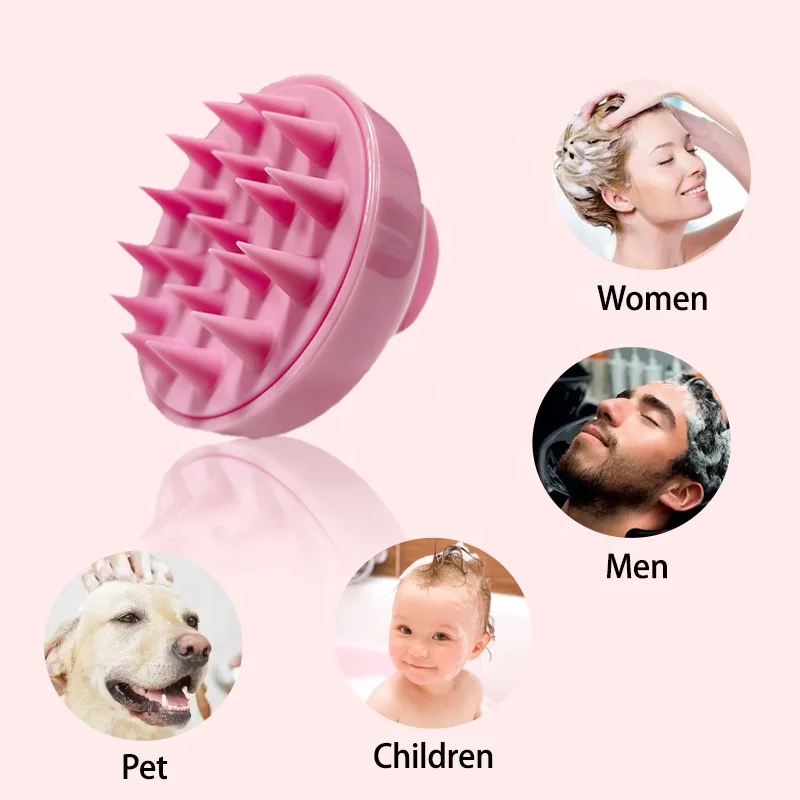 Silicone Hair Scalp Massager Shampoo Brush Head Scrubber Dandruff Brush for Women Men or Pets