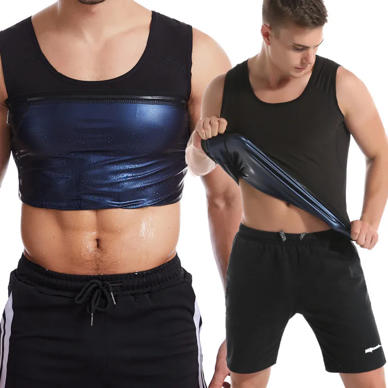 Wholesale Sweat Sauna Suit Men Weight Loss Sweat Enhancing Workout Shirt Body Shape Corset Trainer Waist Vest