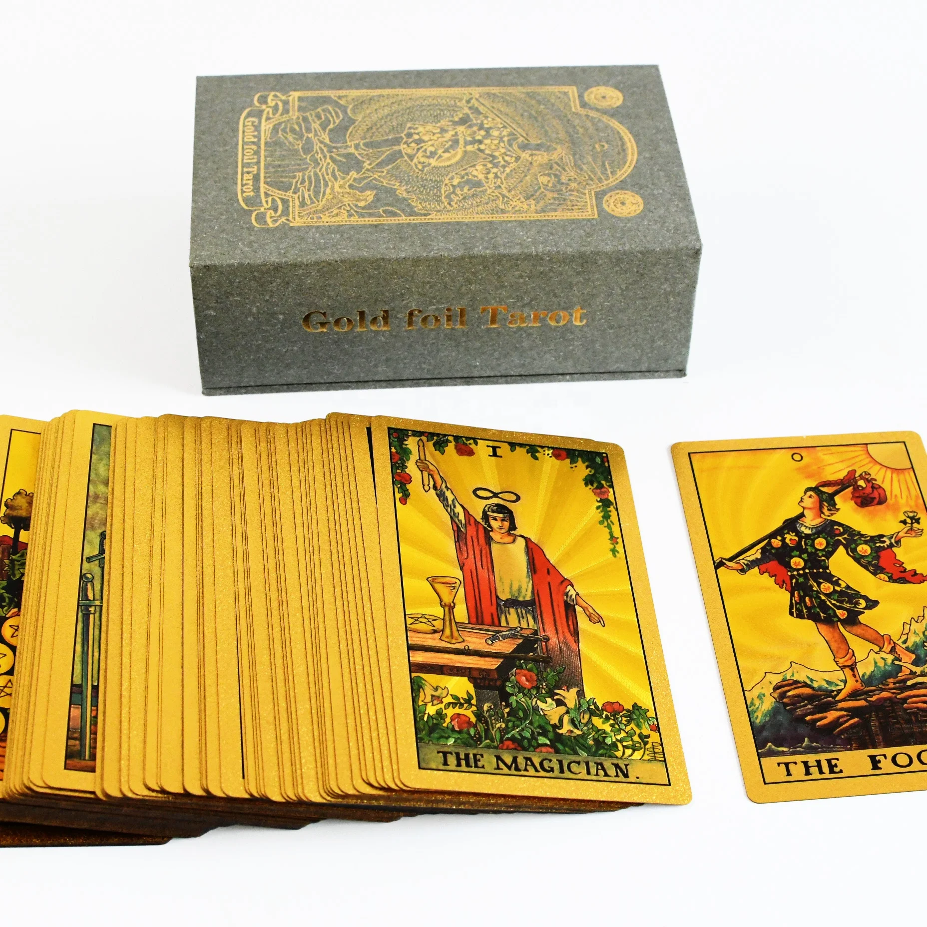 Factory wholesale High Quality Printing Gold Foil Tarot Cards Custom Design Gold Edge Stamping Oracle Card Games