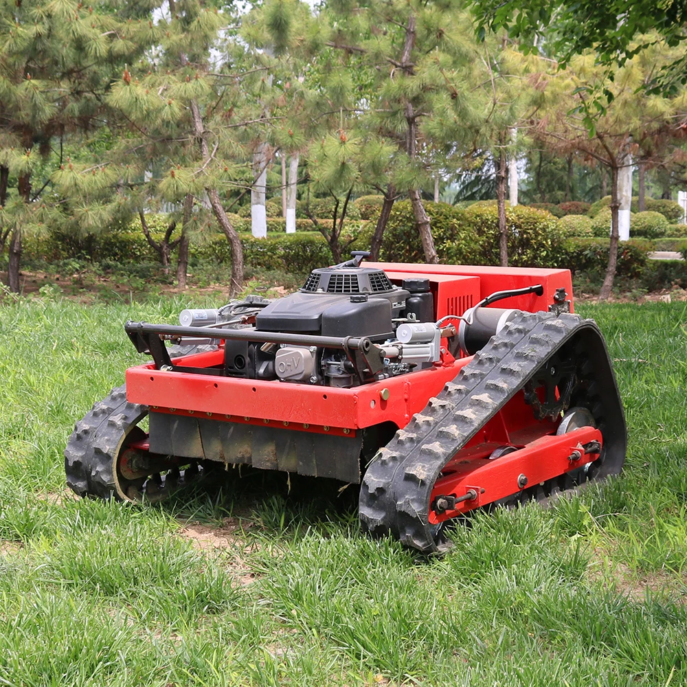 Cheapest 7.5HP Gasoline Robot Lawn Mower Grass Cutter Flail Mower Crawler Mowers Petrol Lawnmower