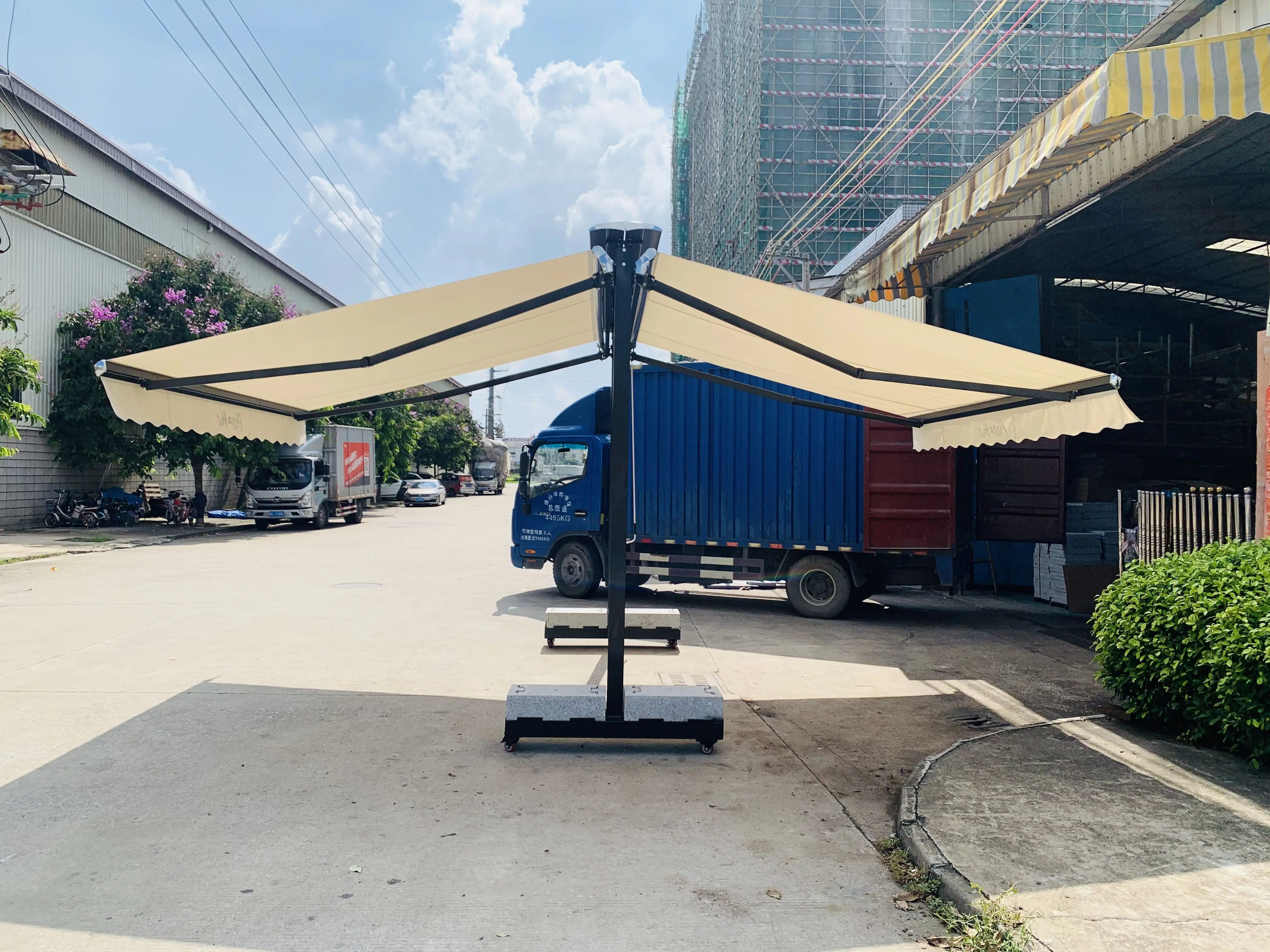 outdoor cheapest model new awning canopy pa coated powder coated motorised  best retractable double side sunshade patio awning