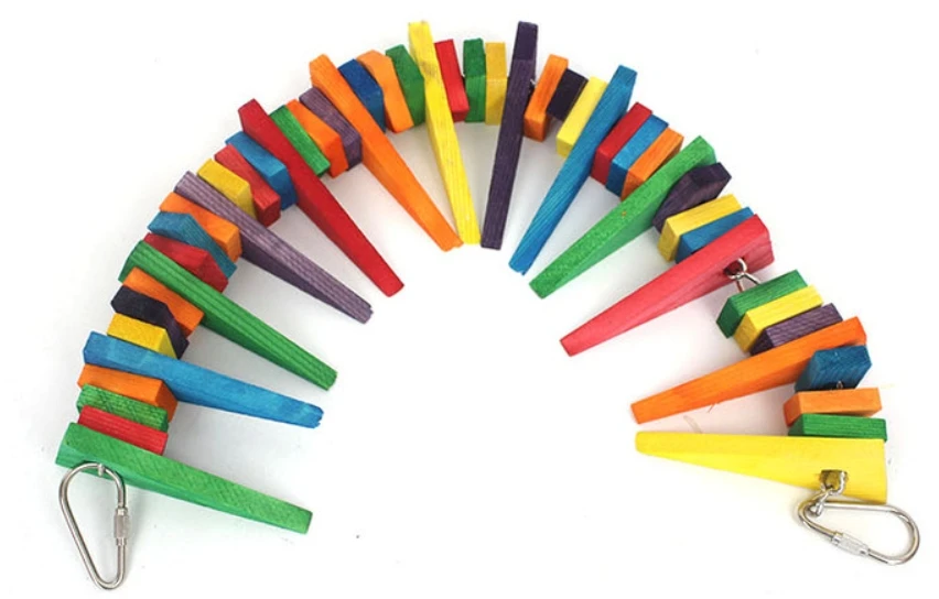 Wholesale Eco-friendly Natural Wood Blocks Bird Toy Parrot Chewing Toys Cage Accessories