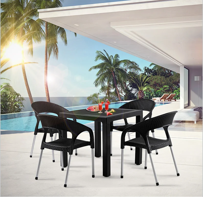 High Quality Outdoor Furniture Plastic Rattan Garden Chair Modern Design Top