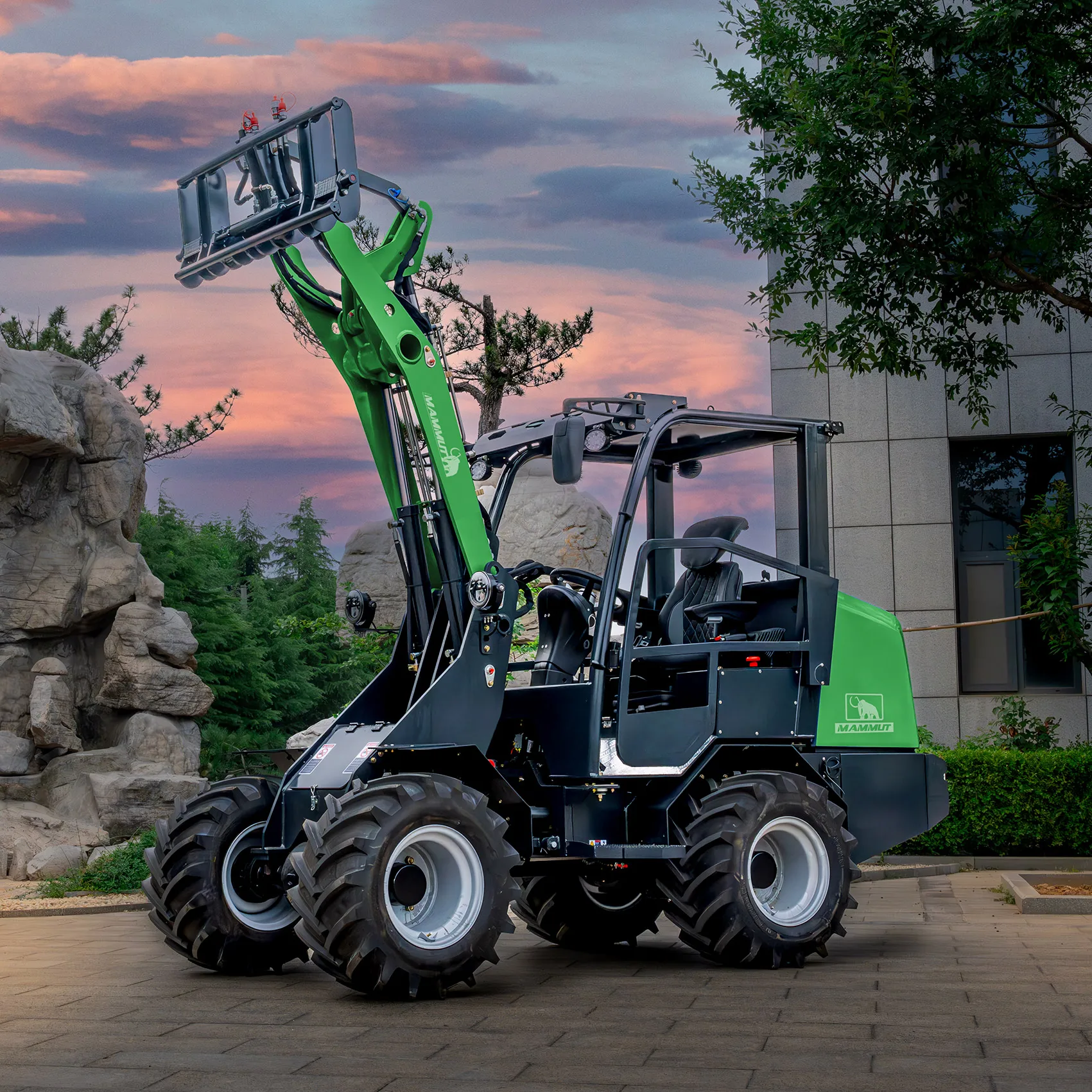 Mammut brand Hydrostatic System Wheel loader WL12HD 1200kg diesel front end bucket compact wheel loader