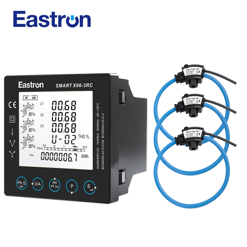 Eastron Smart X96-3RC CT Type RS485 Rogowski Coil Connection Smart Meter for Electricity Distribution