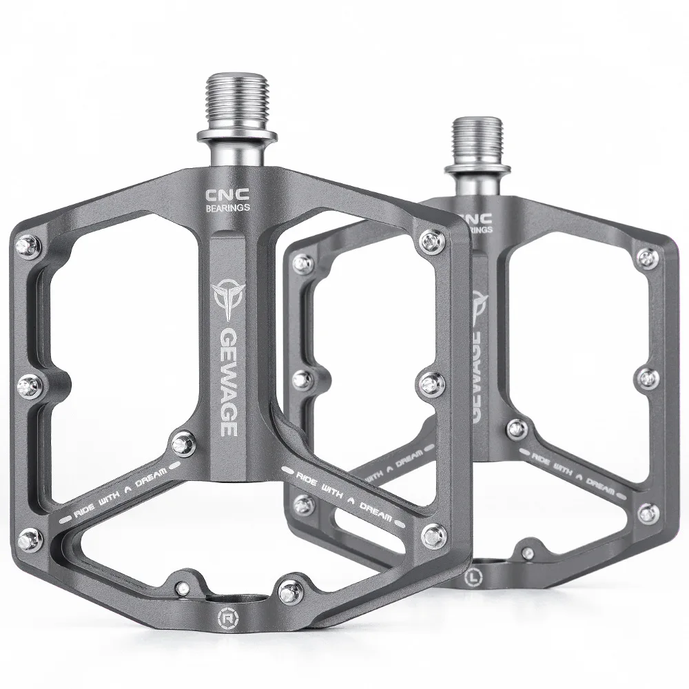 GEWAGE MTB bike pedal aluminum alloy 3 Bearings Widen Anti-slip Bicycle Pedals