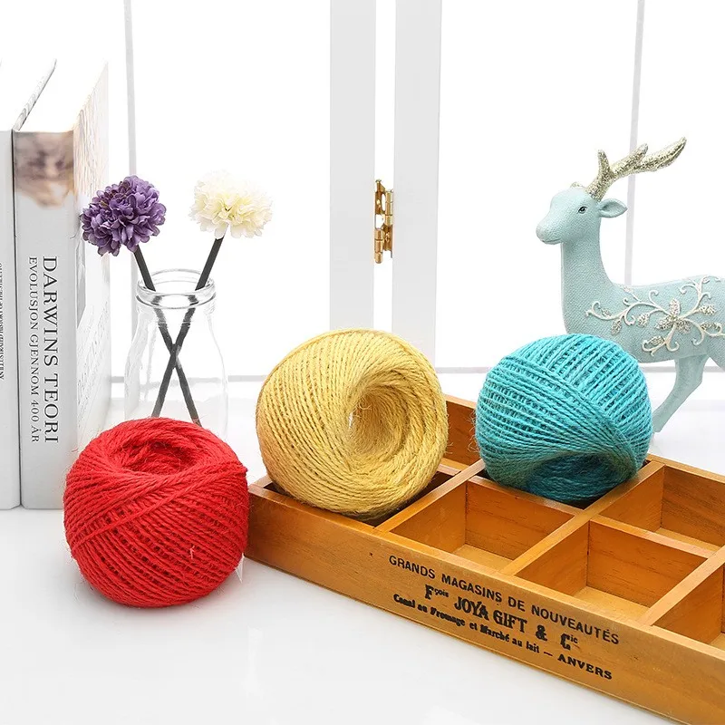 2mm Multi-color durable hemp jute rope sisal twine  rope for packaging decoration