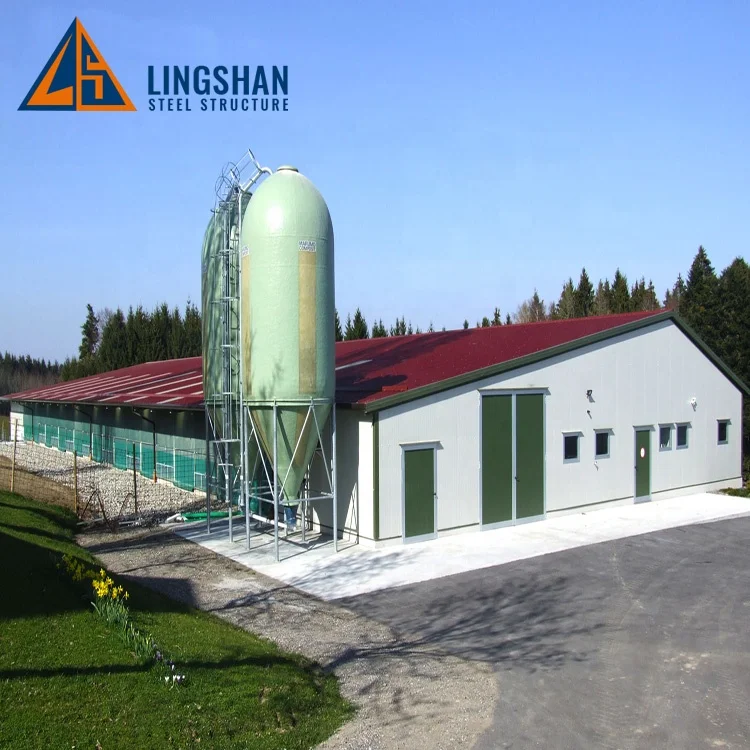 Низкая цена, сборная стальная конструкция, птицеферма, бройлерный дом на продажу