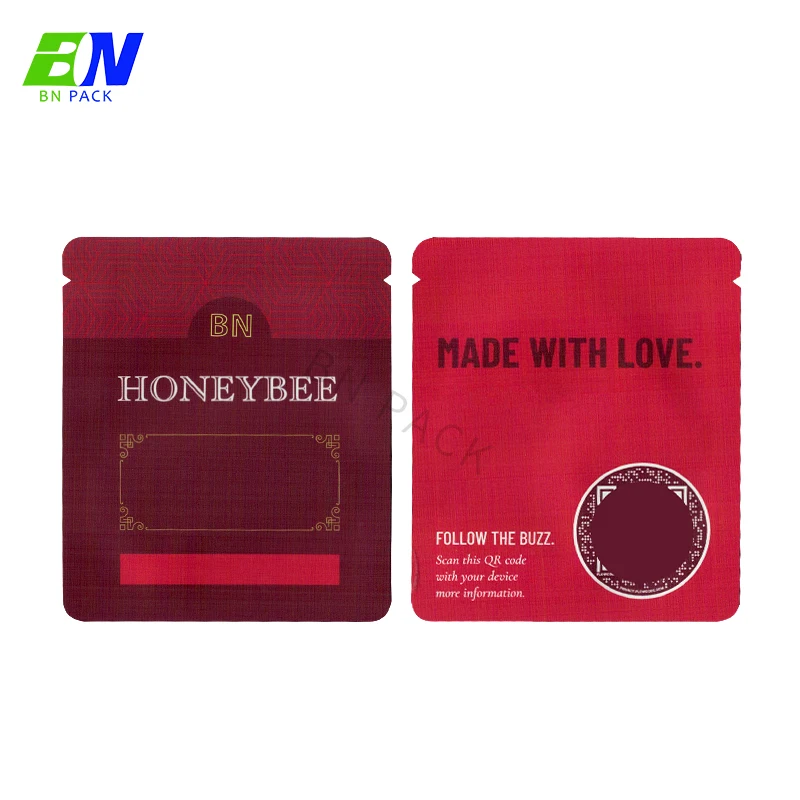 BN Pack Small size Custom 3.5g&7g Soft Touch Aluminum Mylar Bags Foil Candy bag 3 Side Seal bag