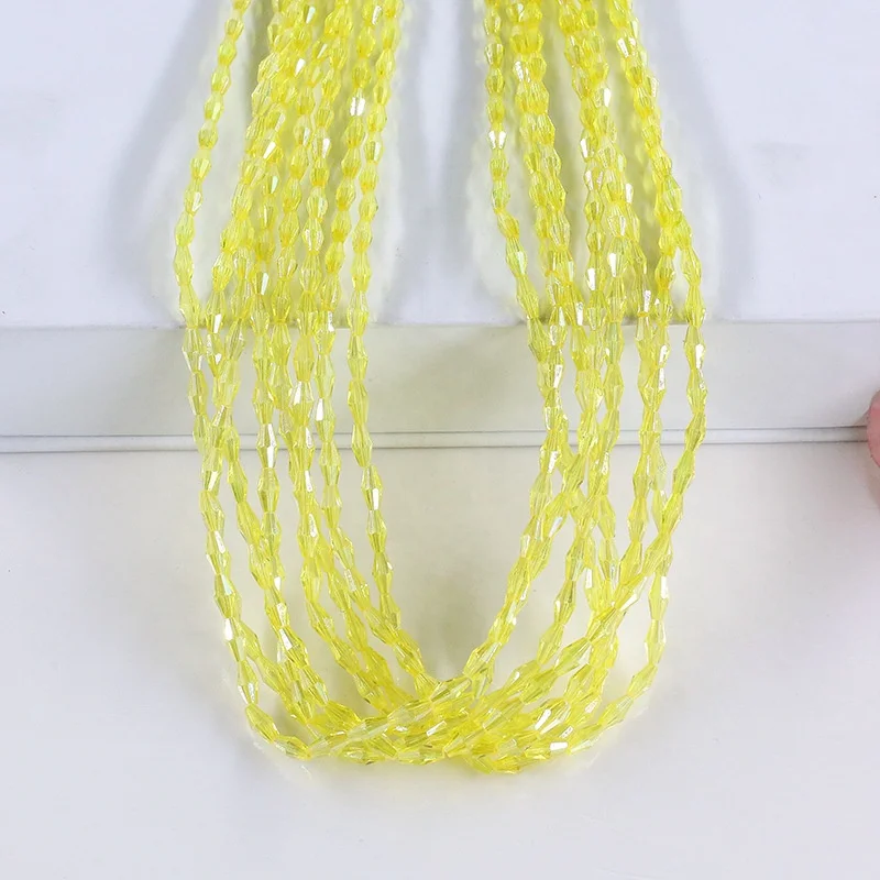 Huiyuan  Factory. Long Bicone Glass Bead Jewelry Making 3X6 and 4X8MM Crystal Bead Pendant Necklace Decoration DIY Accessories
