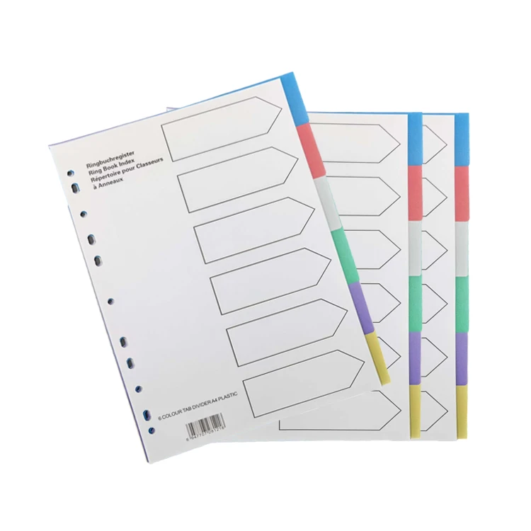 superior quality custom office stationery 6 pieces a5 planner divider tabs without printing