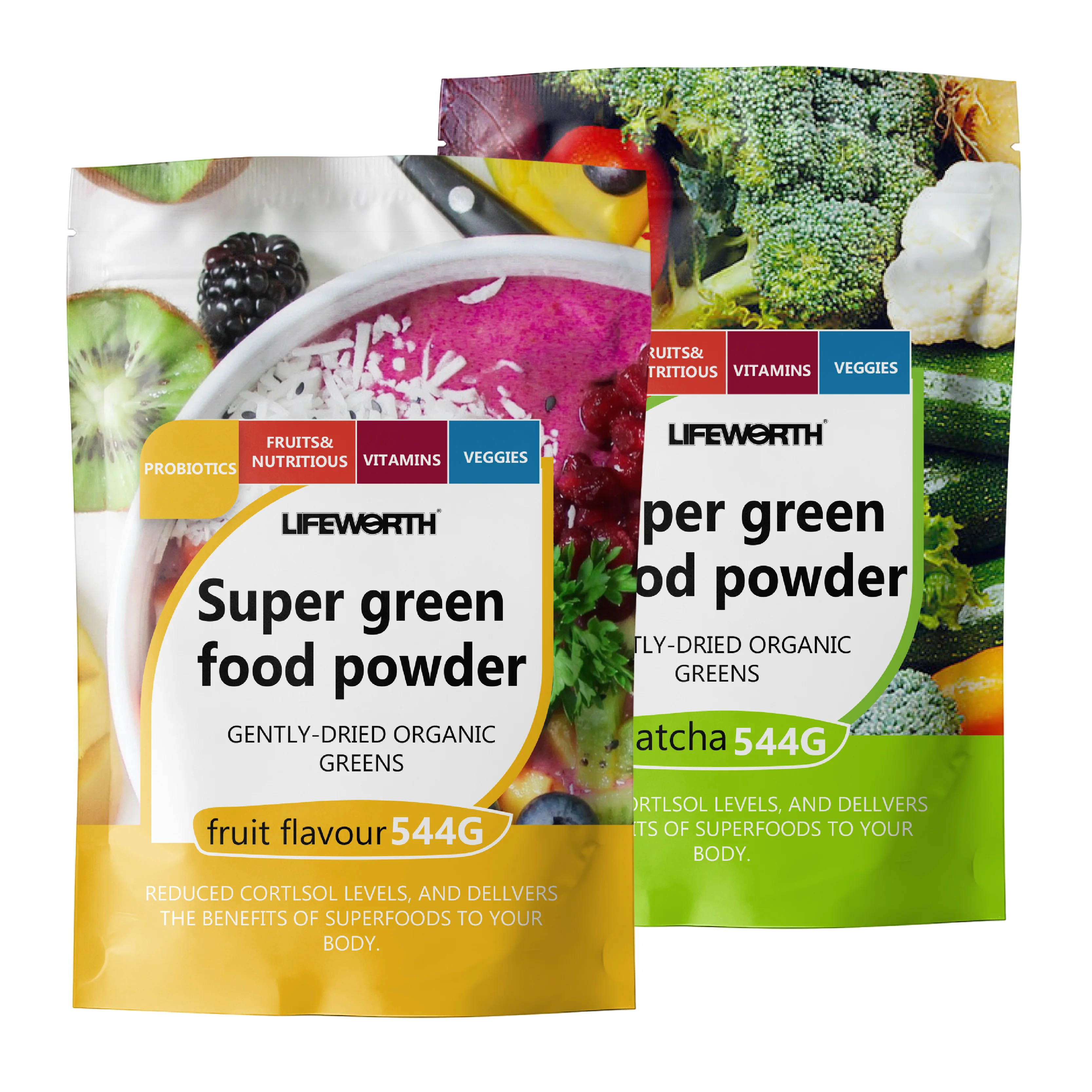 Lifeworth Private Label Organic Greens Superfood Blend Powder With Spirulina Chlorella Wheat Grass