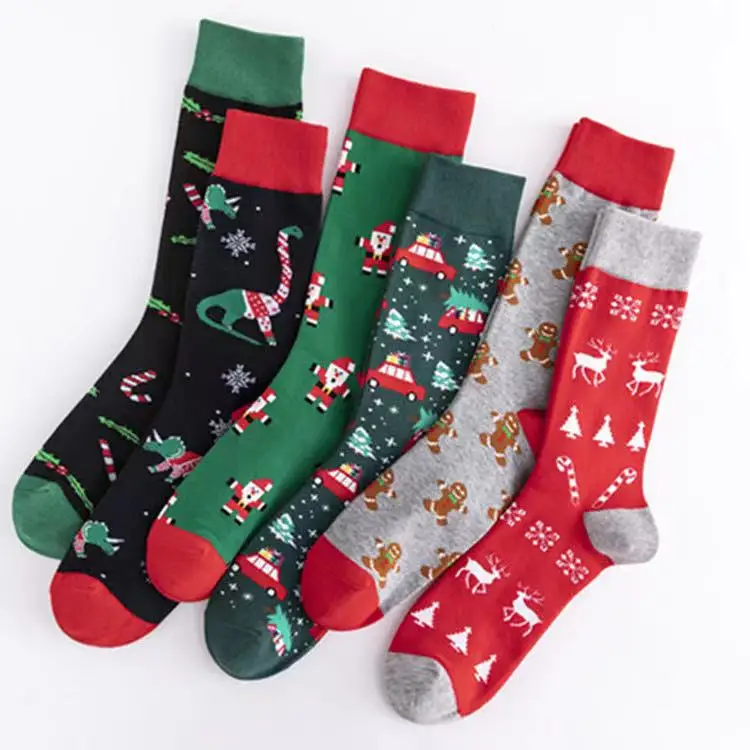 Amazon hot sale high-tube and large-size Christmas cotton socks