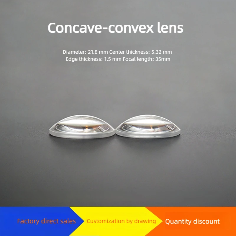 Booe and convex lens diameter 21.8 focal length 35mm k9 optical glass science teaching experiment magnitude machining
