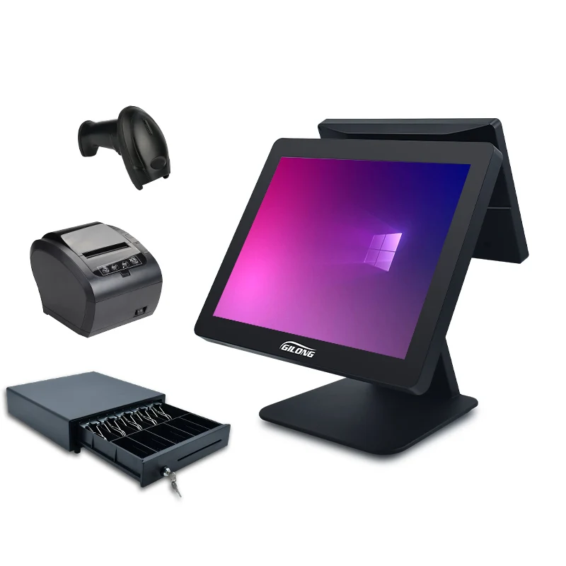 Dual Screen Tactile Point of Sale Terminals with Processor Core i5 4GB RAM 64GB SSD
