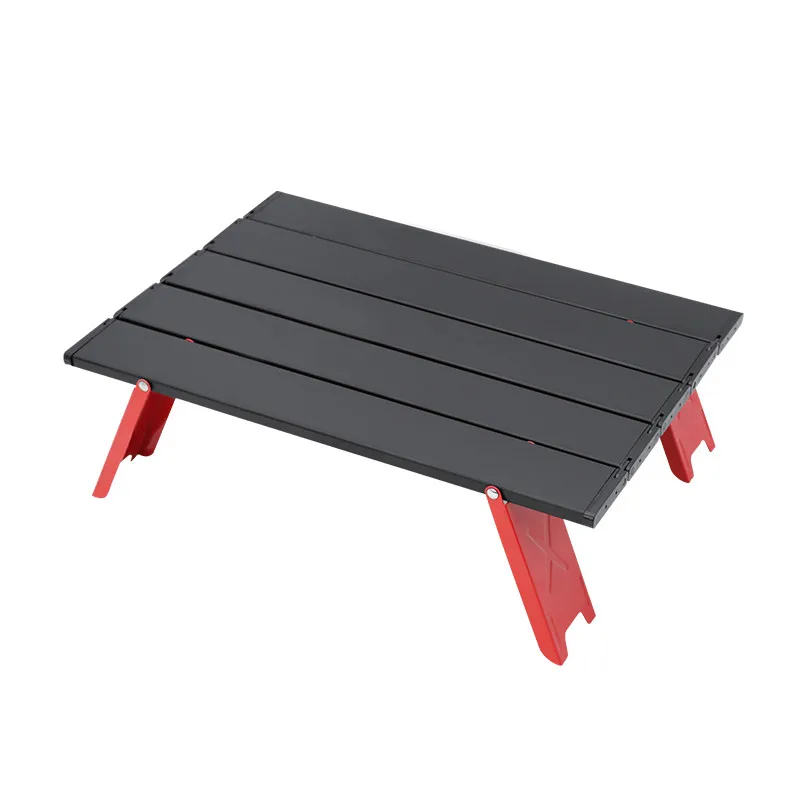 Mini Black Outdoor Table Aluminum alloy Folding Table Furniture Barbecue Camping Tent Household Bed Collapsible Computer Desk