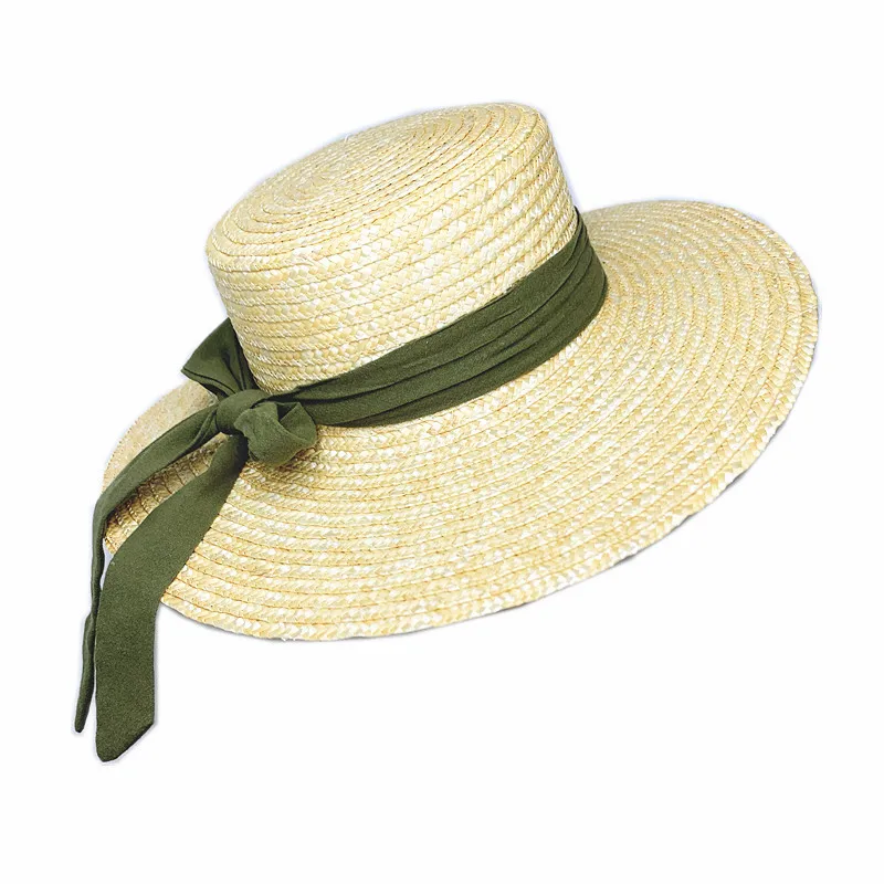 2021 designer girls bow know decor straw hat bowknot beach women summer big wide brim wheat boater straw hat for adult and kids
