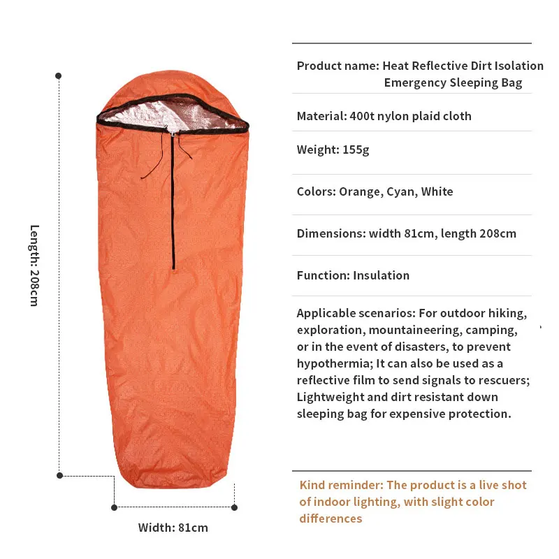 Outdoor Emergency Heat Preservation Camping Adult Sleeping Bags Tent For Camping Foldable Sleeping Bag