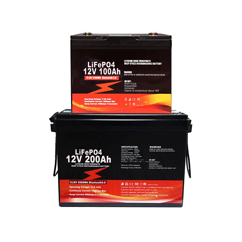 LiFePO4 12V 24V 48V 100AH 200AH Lithium iron phosphate battery pack for energy storage system DDP tax free