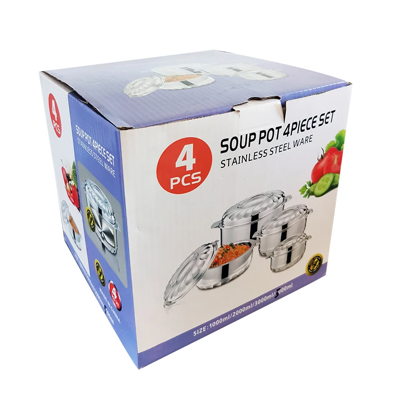 Heat Preservation Fresh Food Box Large Capacity 4 Pcs 1L 2L 3L 5L Hot Pot Casserole Food Container Warmer Set