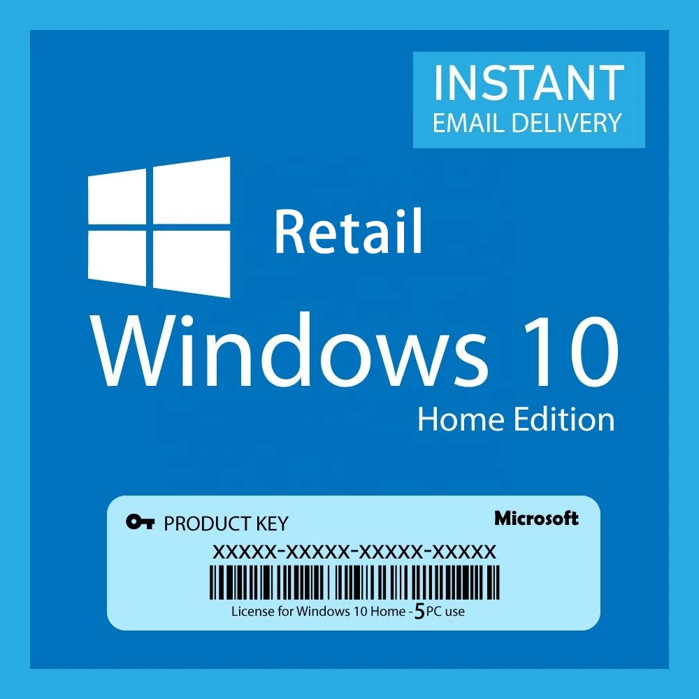 Онлайн 24 часа в сутки наличии доставки электронной почты Windows 10 Домашняя розничный ключ для 5 шт. партии 6 месяцев гарантии