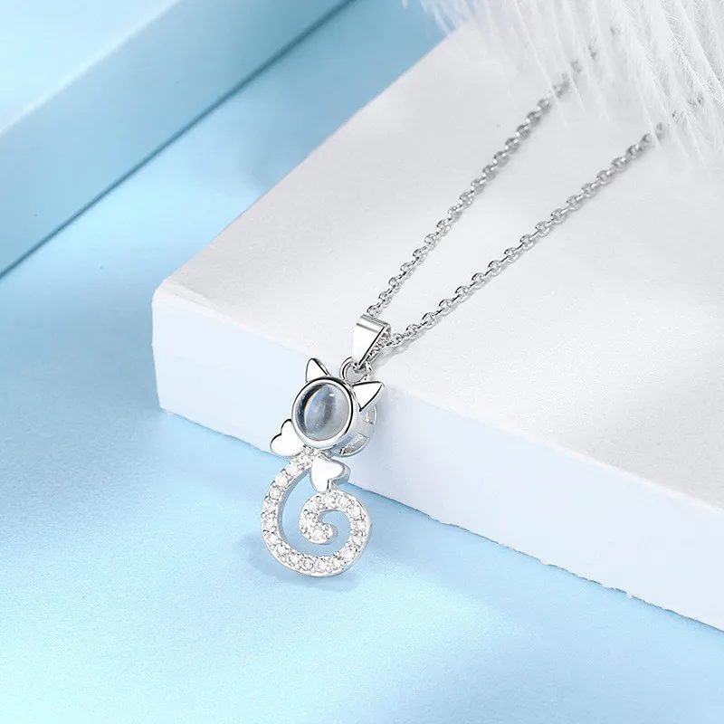 Non Tarnish Water Proof Cheap Pendant 100 language i love you Projection Gold Plated Fashion Jewelry Necklaces Jewelry Custom