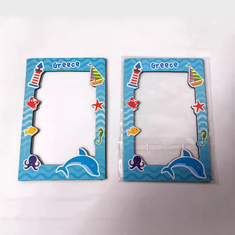 Blue Cartoon Magnetic Photo Frame Ocean element Free Punch Wholesale Creative Products