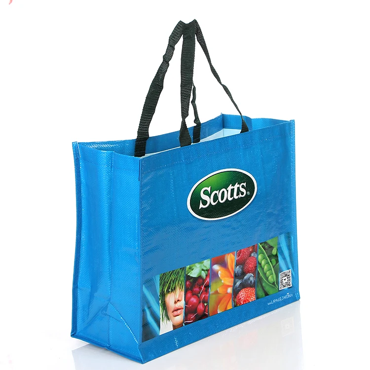 
Promotional pp woven laminated bag custom logo recyclable reuable polypropylene beach tote shopping bag for boutique 