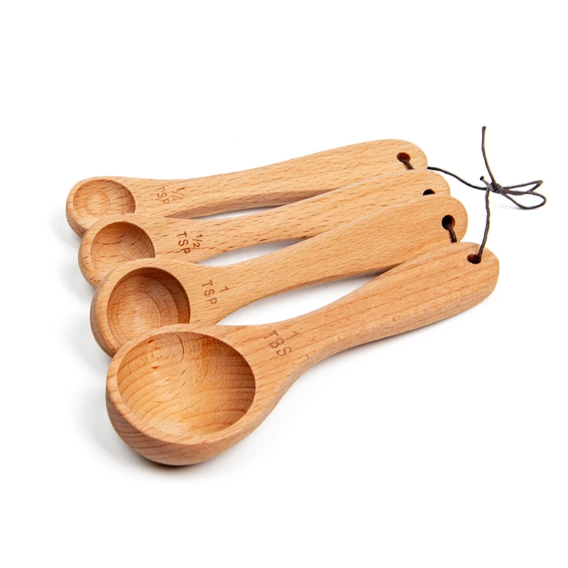 4 шт. переносные кухонные принадлежности из натурального бука