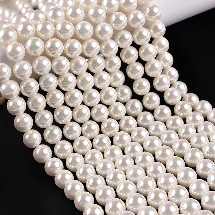 Loose Round Pearl Beads for Rosary Making, Glass Pearls Loose Beads