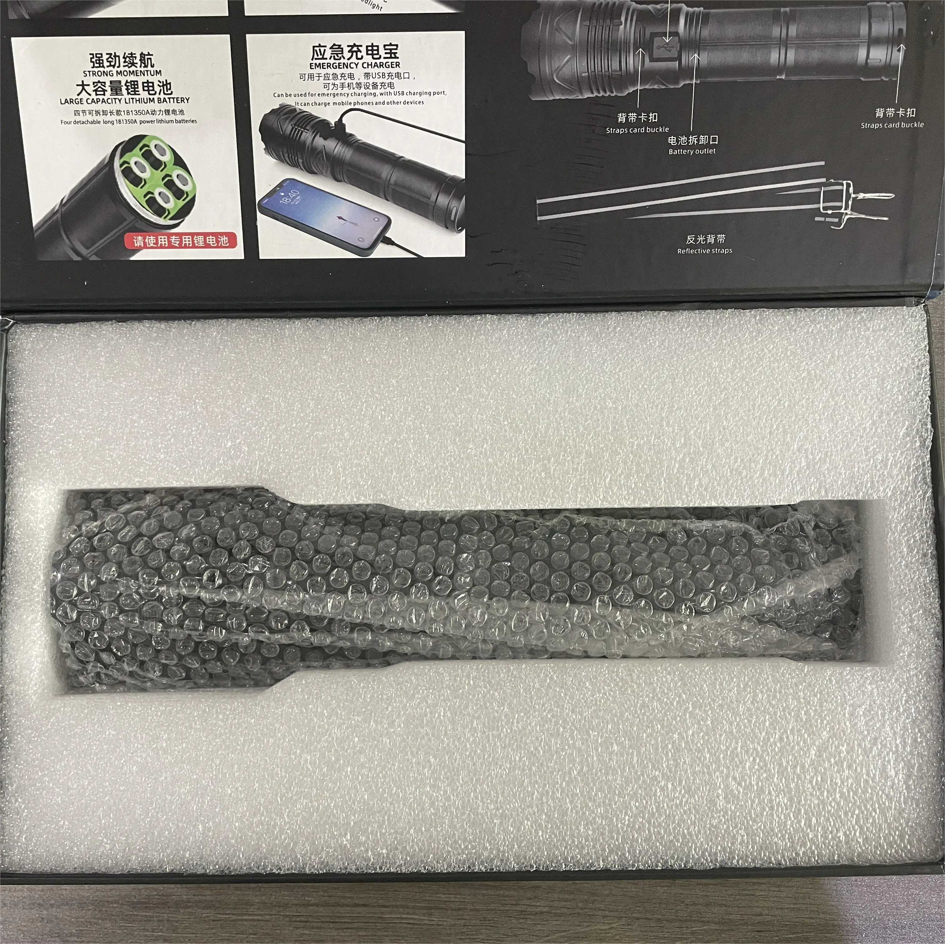 Суперъяркий лазерный фонарик с зарядкой по USB Type-C светодиодный тактический перезаряжаемый