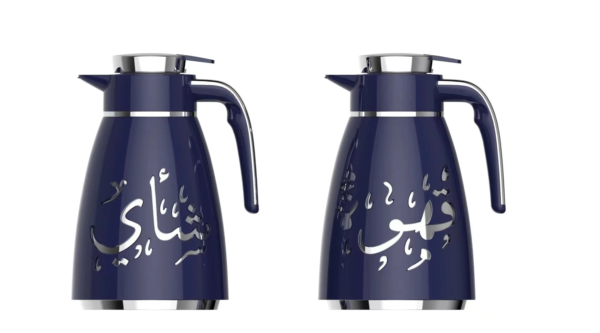 Custom1000ML Arabic style vacuum flask metal body glass Thermos Insulated Water tea pot arabic tea thermos For Ramadan