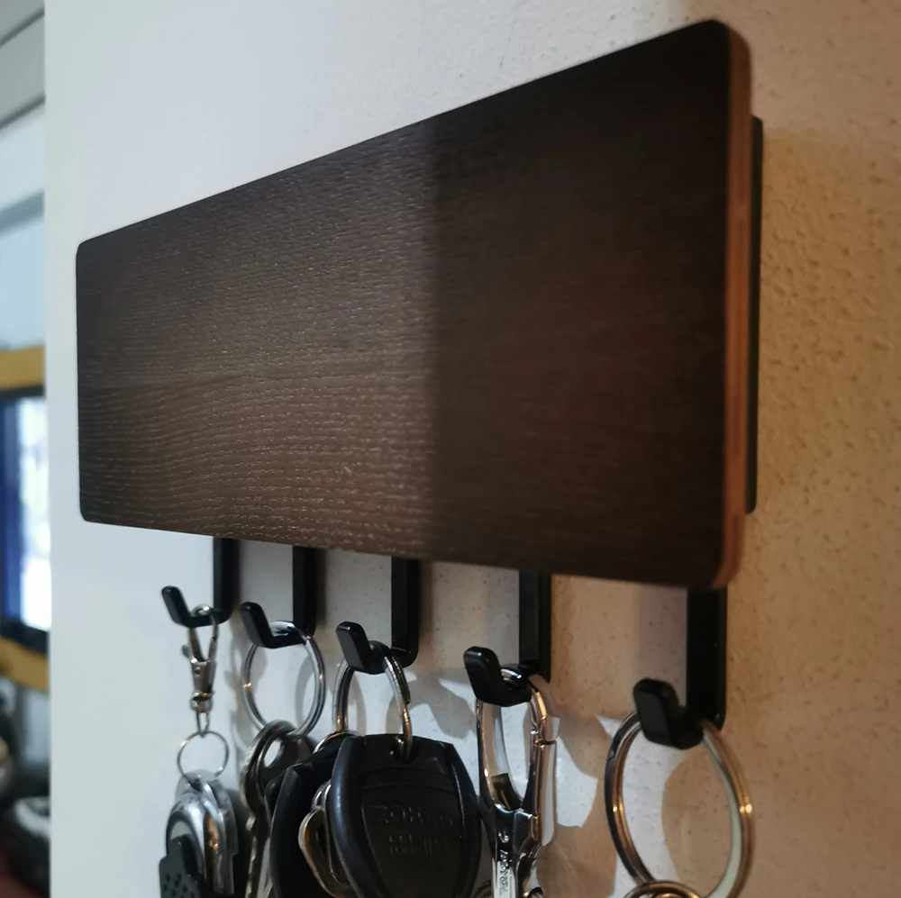 2020 Amazon Top Seller Wooden Wall Mount Storage Racks Floating Phone and Key Holder Key Organizer Hooks