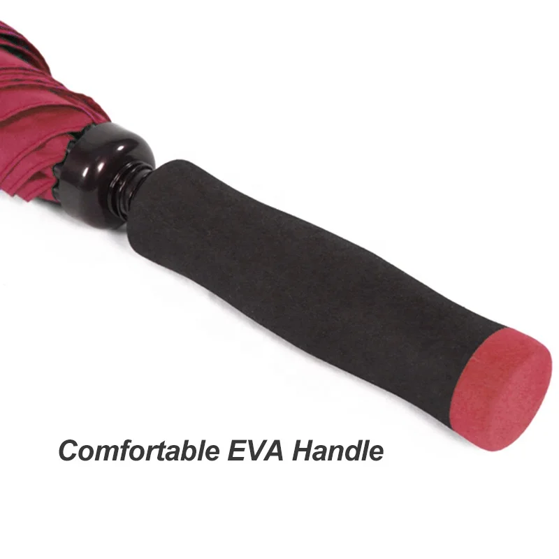 Wholesale Premium Large 30 Inch Custom Red Color Windproof Fiberglass Shaft Personalized Straight Golf Umbrella