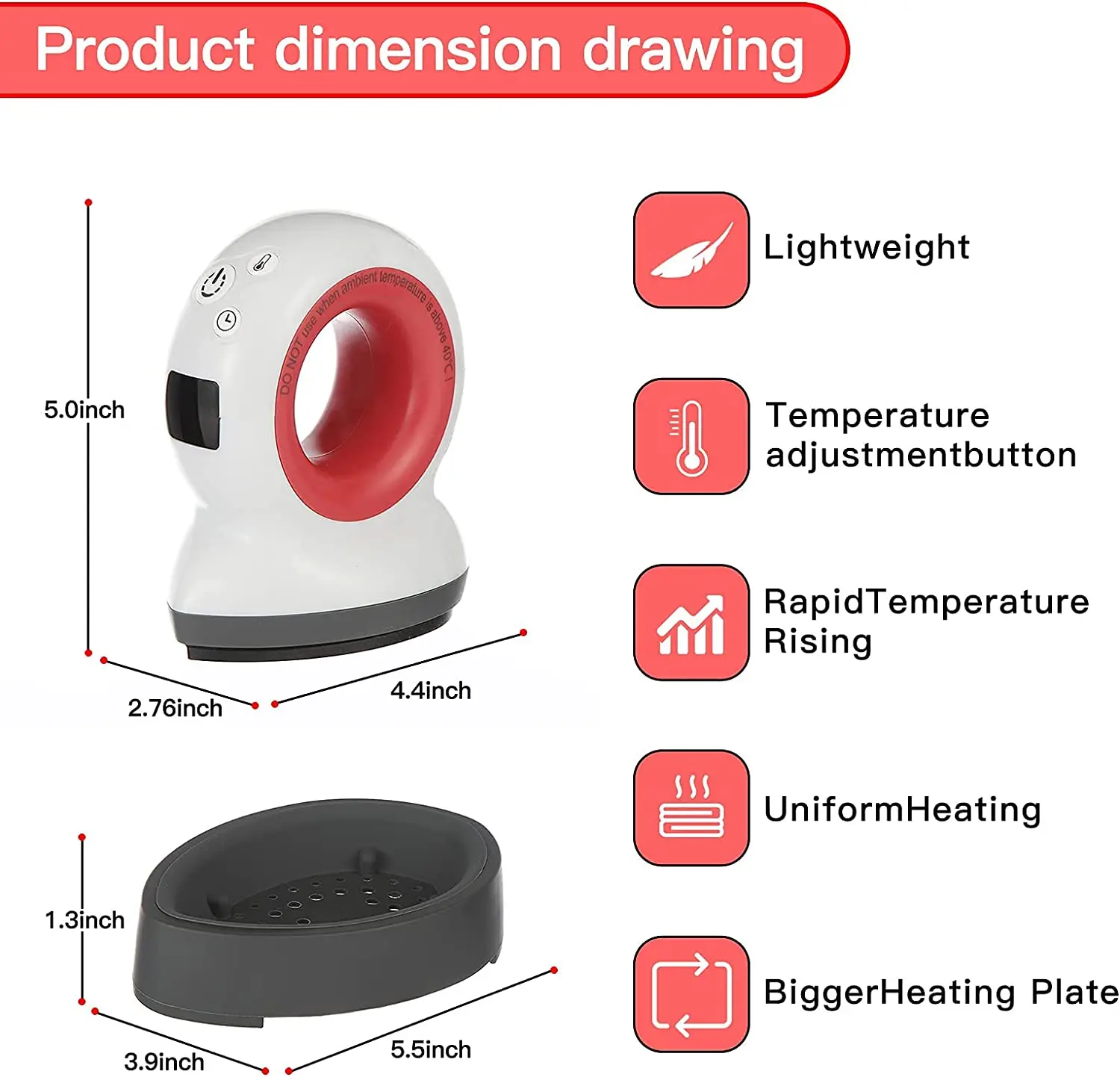 Tensoa Mini Heat Press Machine Small Heating Transfer Press for HTV Iron-on Vinyl Projects T-Shirts Shoes Hat