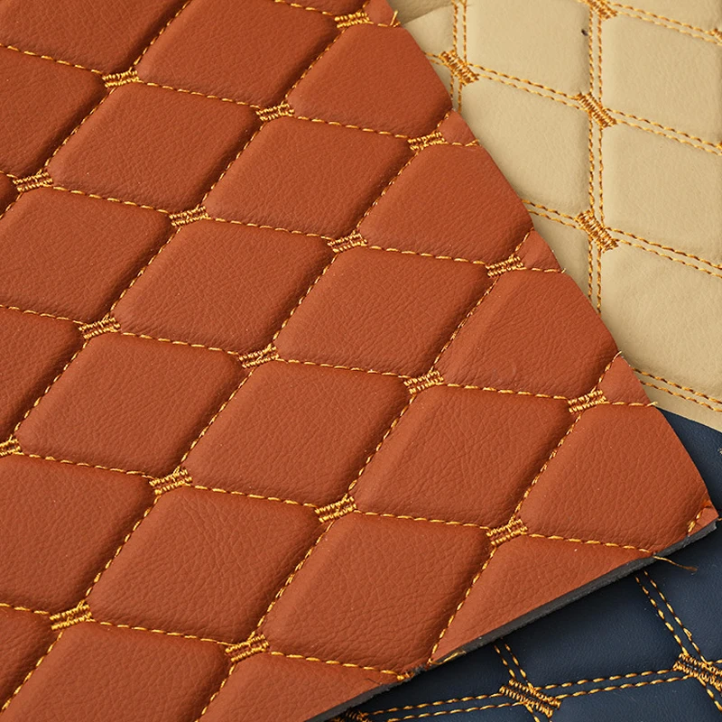 Sponge Diamond Stitch PVC Leather Fabric for Car Seat Covers