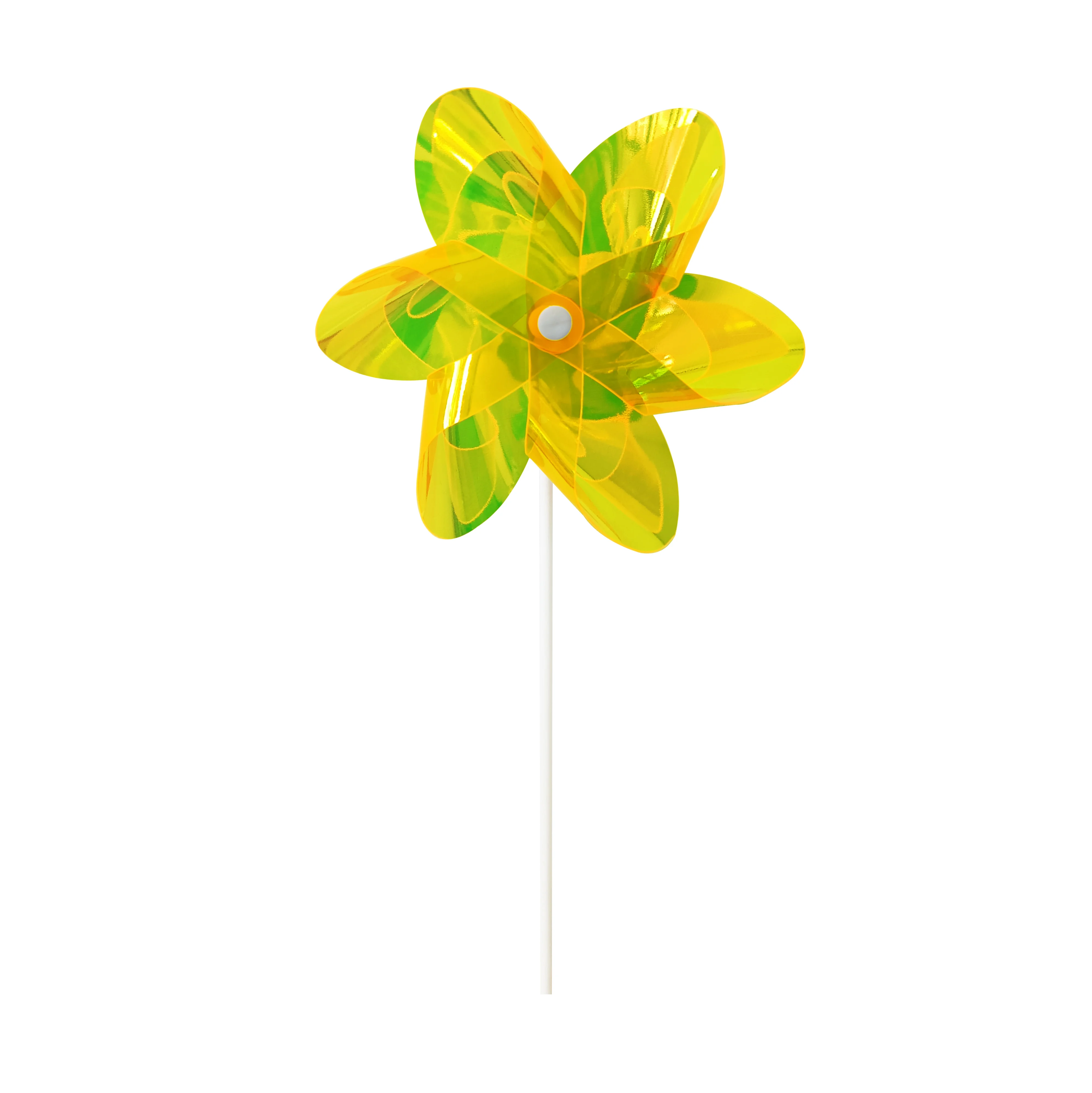 2023 6 leaves new iridescent pinwheel PET eco-friendly garden windmill decor children toy